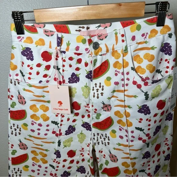 SOLD Lisa says gah farmers market pants jeans fruit print robyn - Picture 4 of 11